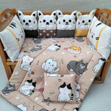 Cat Faces Crib Set