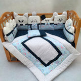 Animal Themed Crib Bedding Set with Rainbow Design