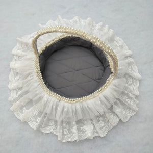 Elegant Pearl & Lace Baby Gift Basket
