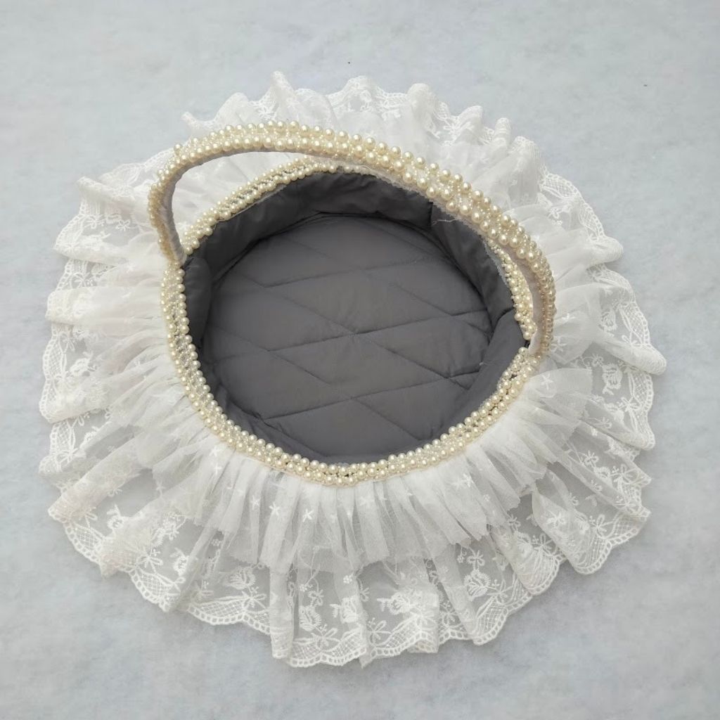Elegant Pearl & Lace Baby Gift Basket