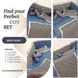 Cozy Blue and Gray Baby Crib Bedding Set