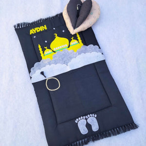 Mosque on Cloud Design Kids Prayer Mat Set