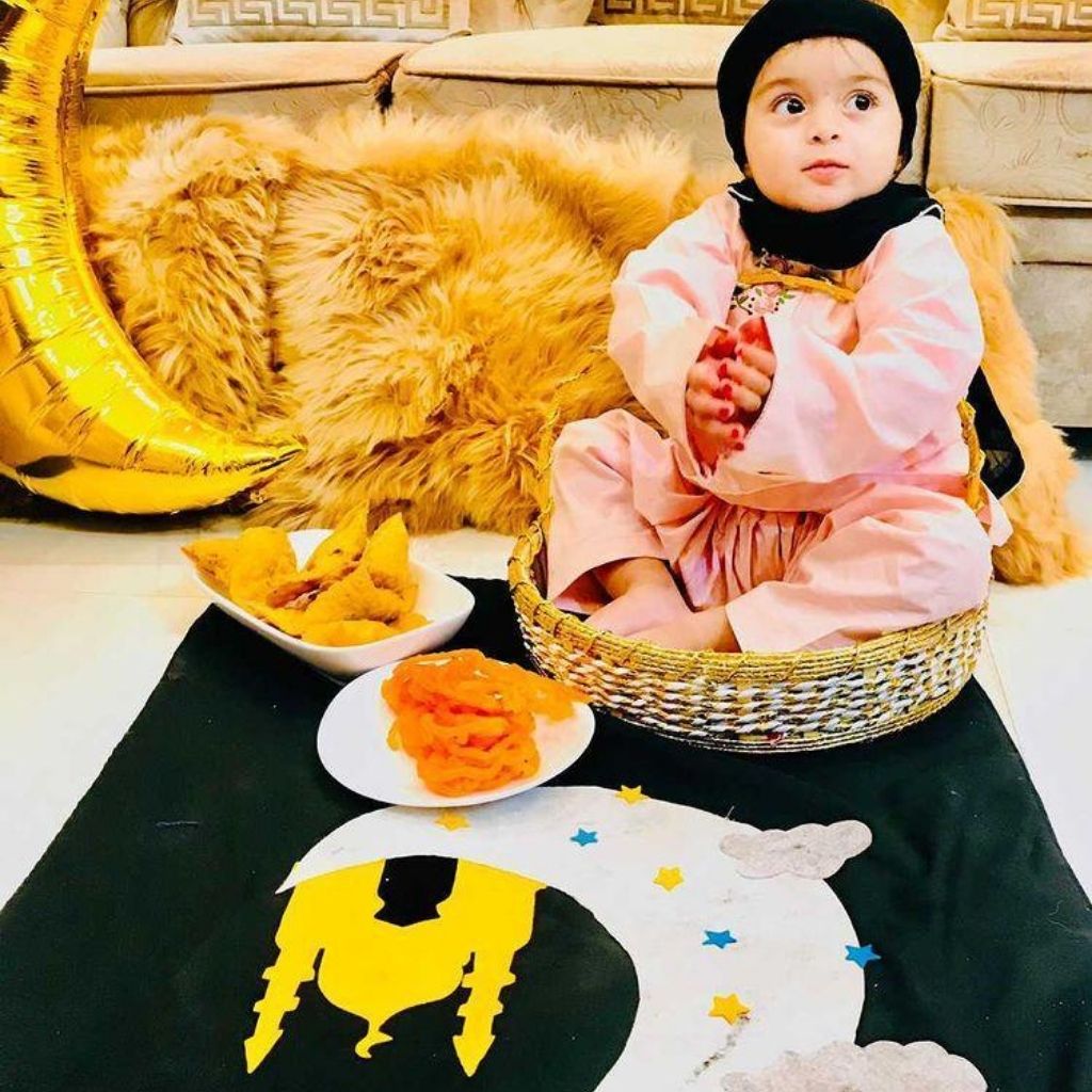 Moon & Mosque Design Kids Prayer Mat