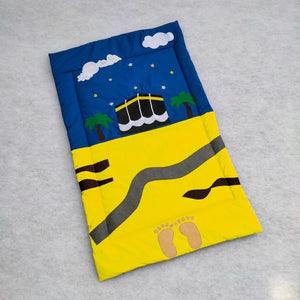 Hand Crafted Kids Prayer Mat with Footprint Guide