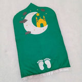 Moon & Mosque Design Kids Prayer Mat