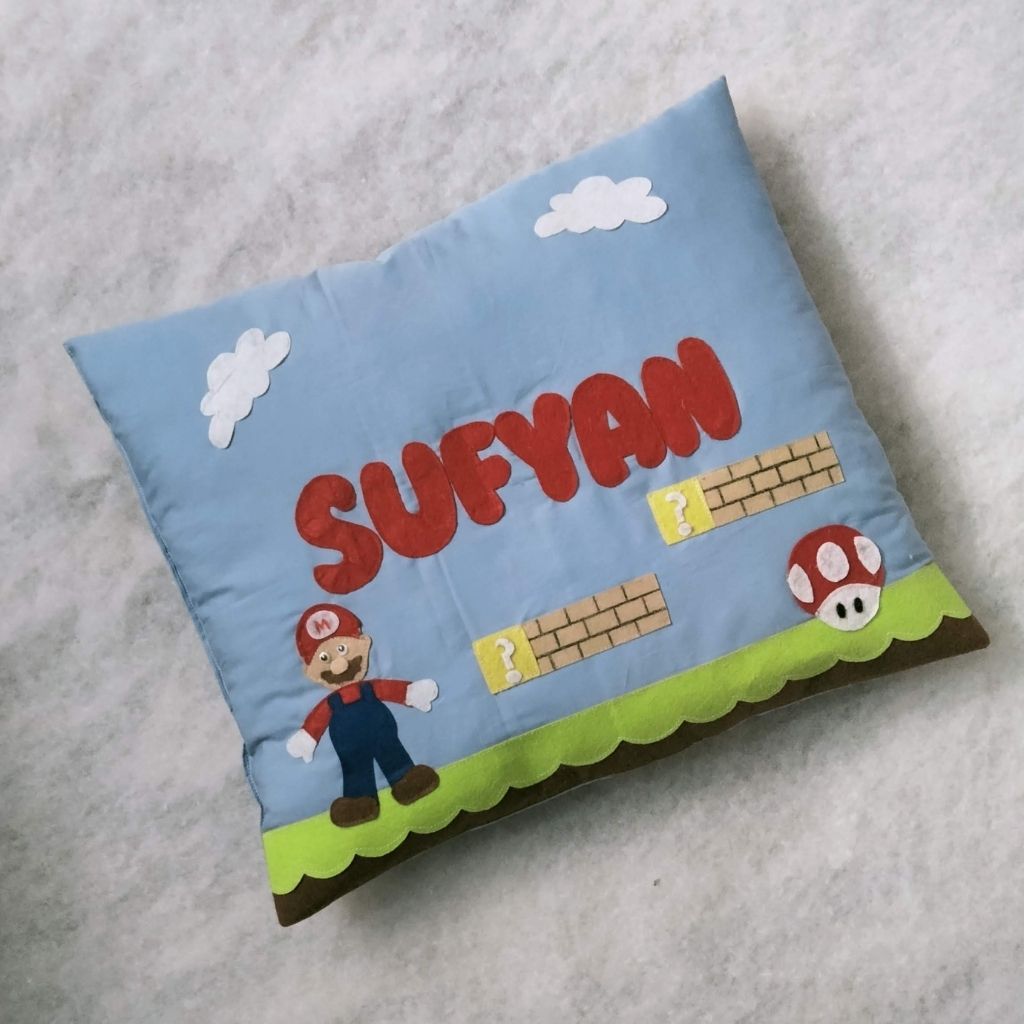 Super Mario Kids Pillow with Name