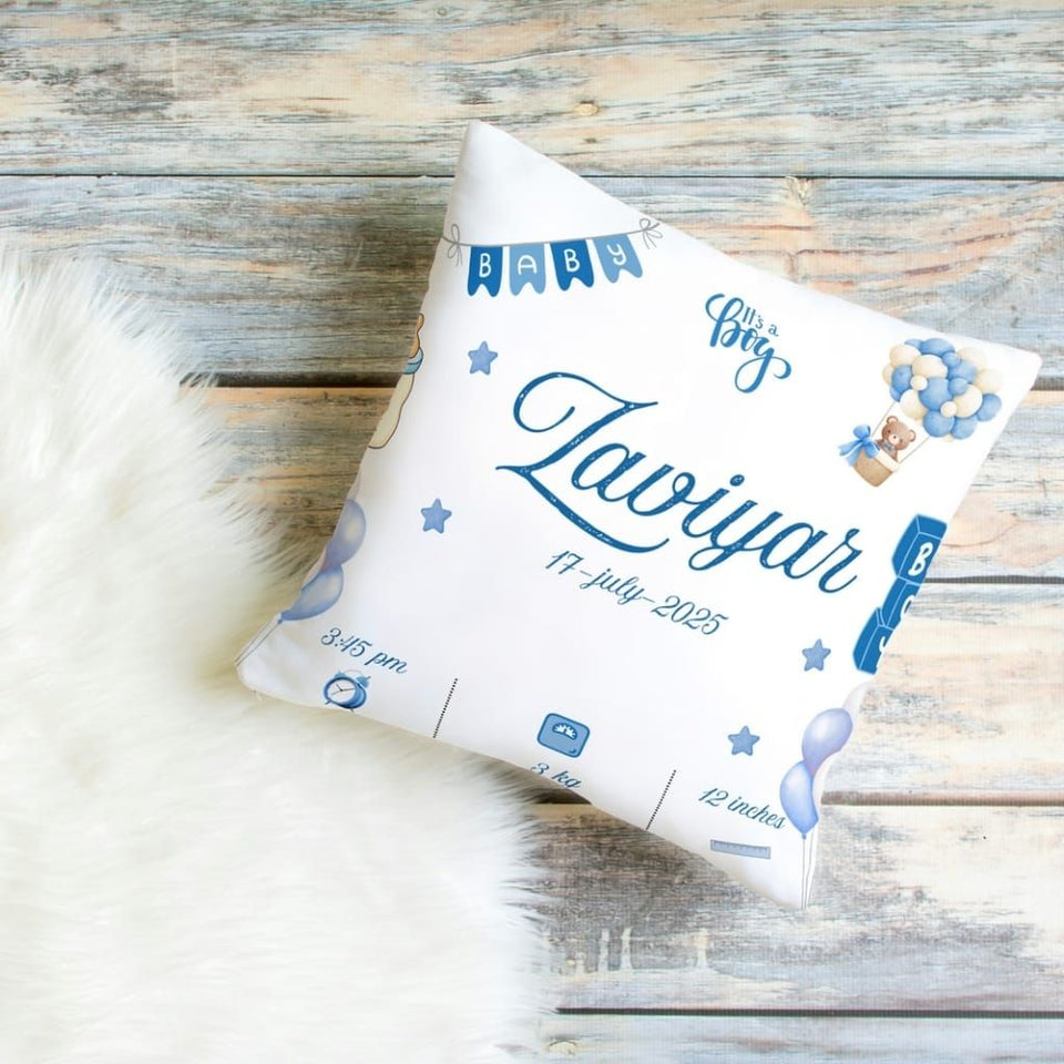 Custom Printed Birth Announcement Pillow