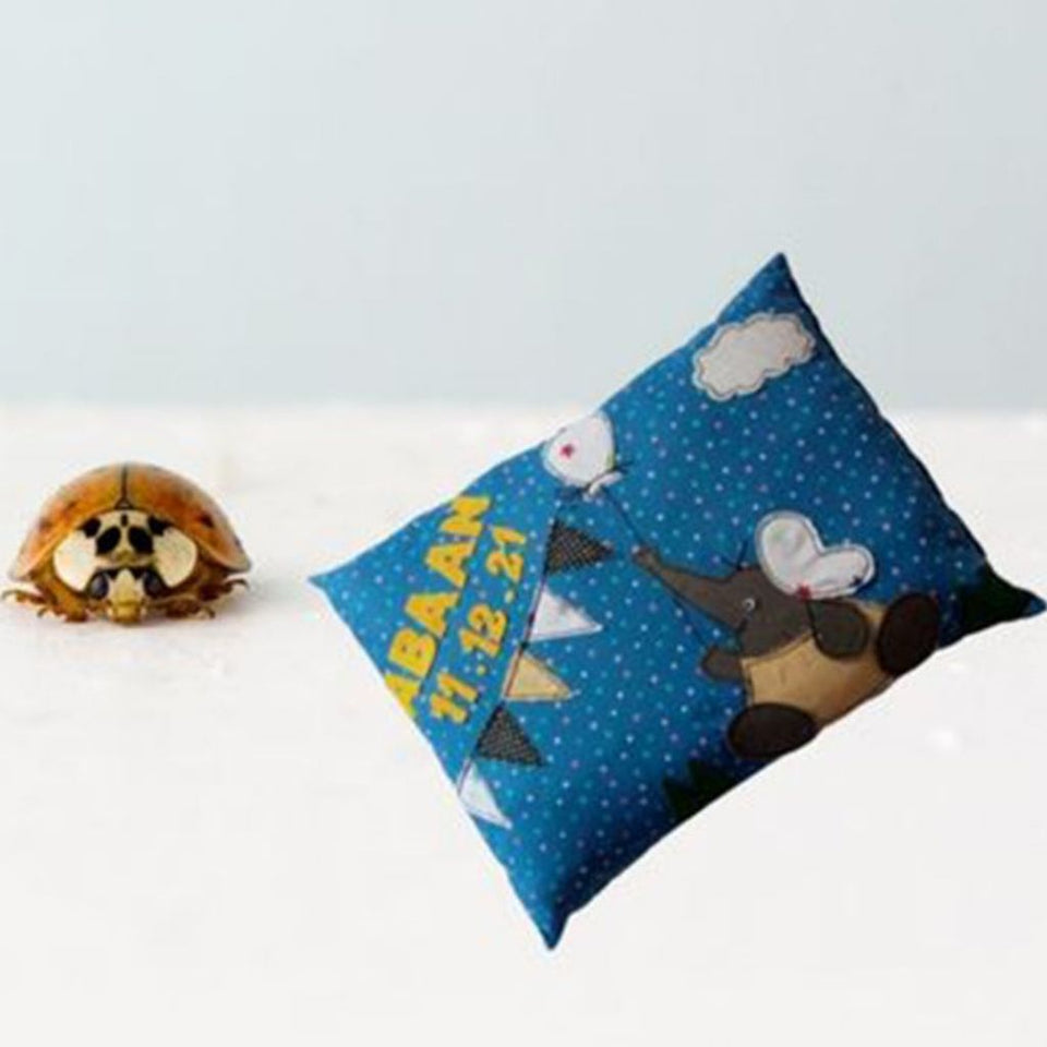 Custom Elephant Name Pillow