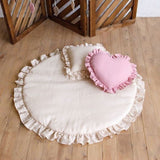 Solid Color Floor Mat with Pillows