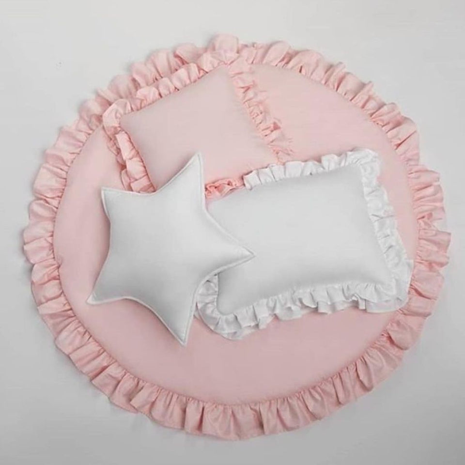 Round Floor Mat with Pillows