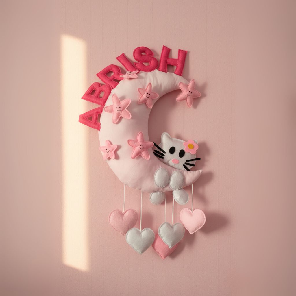 Pink Moon Theme Wall Hanging