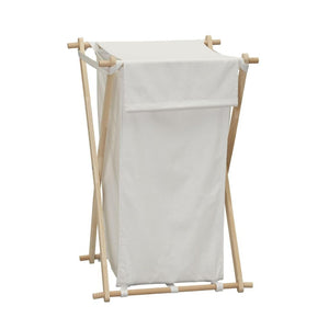 Laundry Hamper with Wood X Frame