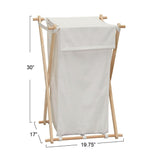Laundry Hamper with Wood X Frame