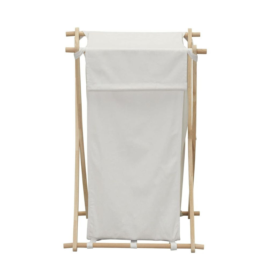Laundry Hamper with Wood X Frame