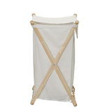 Laundry Hamper with Wood X Frame