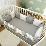 Crib Bedding Set with Braided Bumper and Bow Accents