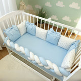Crib Bedding Set with Braided Bumper and Bow Accents