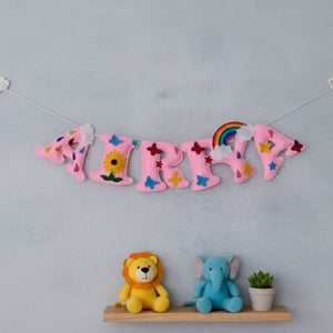 Personalize Flower Theme Name Hanging