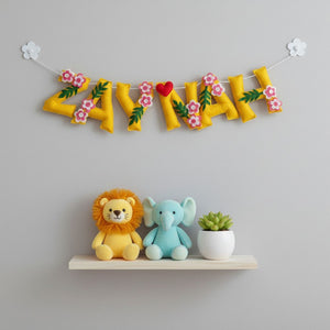 Yellow Flower Theme Name Hanging