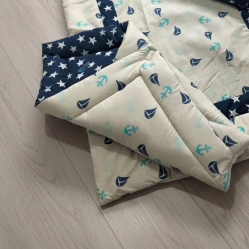 Navy Star & Sail Snuggle Bed Set