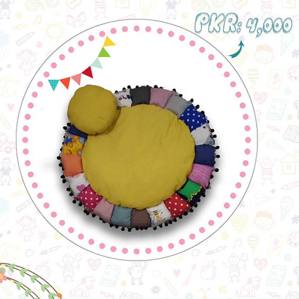 Rainbow Floor Mat with Pillow