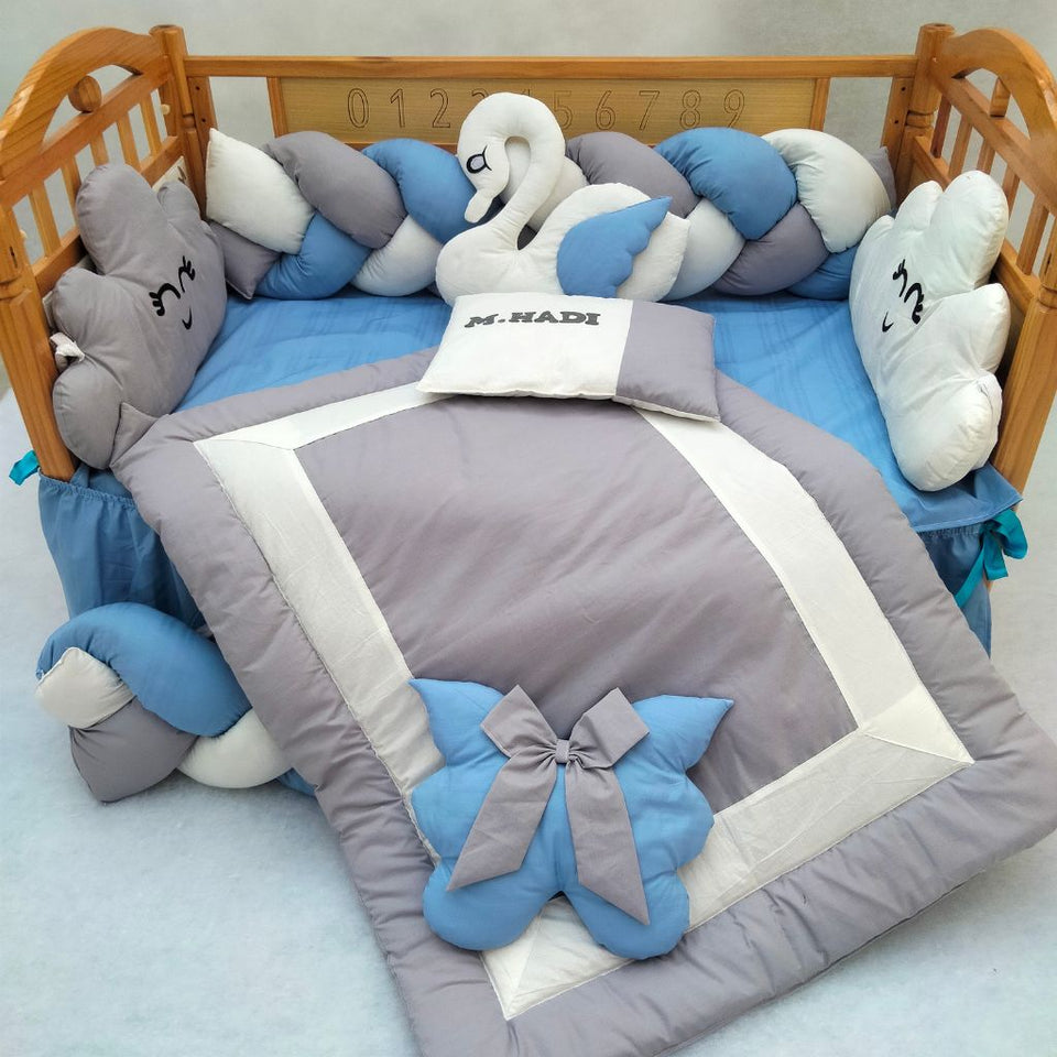 Dreamy Cloud & Braided Bumper Crib Set